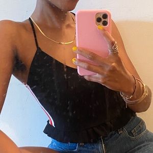 Black Criss-cross Crop Top ❤️🖤